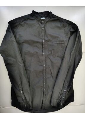 Men's Aglini Black Button Up Shirt Size Small Slim Fit 40 EU ITALY